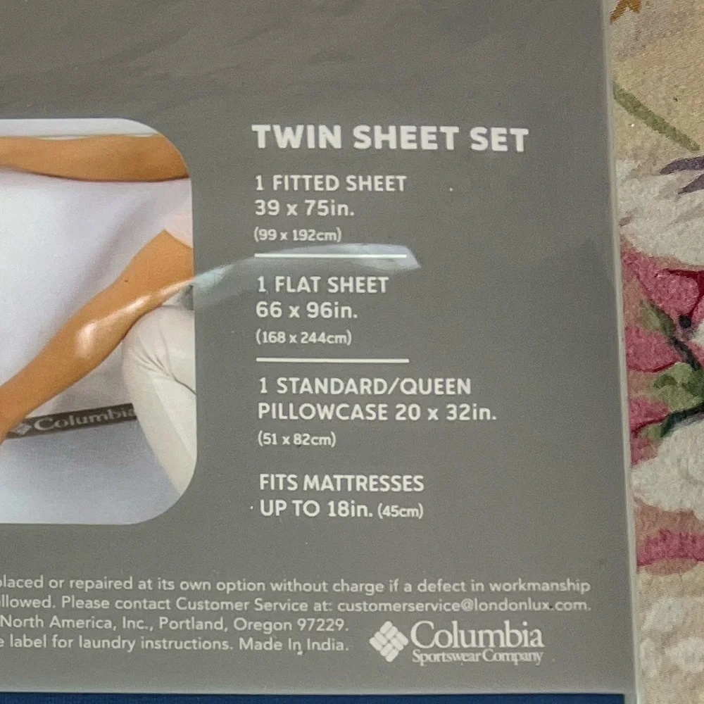 Columbia Deep Blue Twin Sheet Set